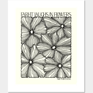 Boho line art flowers - Matisse inspired flowers Posters and Art